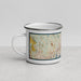 Left View Custom Stamford Connecticut Map Enamel Mug in Woodblock