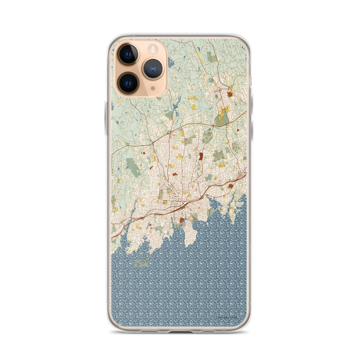 Custom Stamford Connecticut Map Phone Case in Woodblock