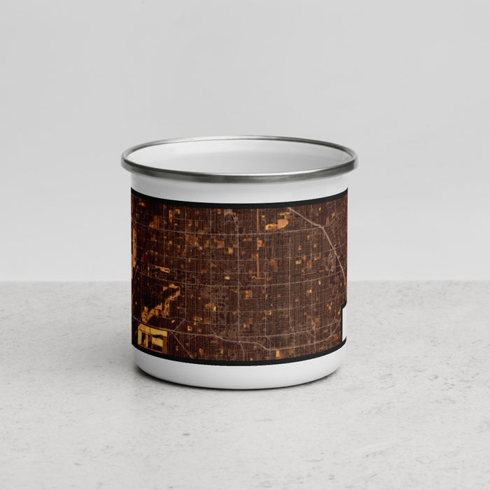 Front View Custom Stanton California Map Enamel Mug in Ember