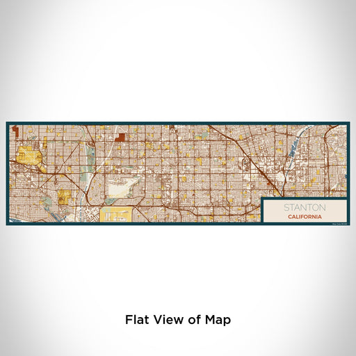 Flat View of Map Custom Stanton California Map Enamel Mug in Woodblock