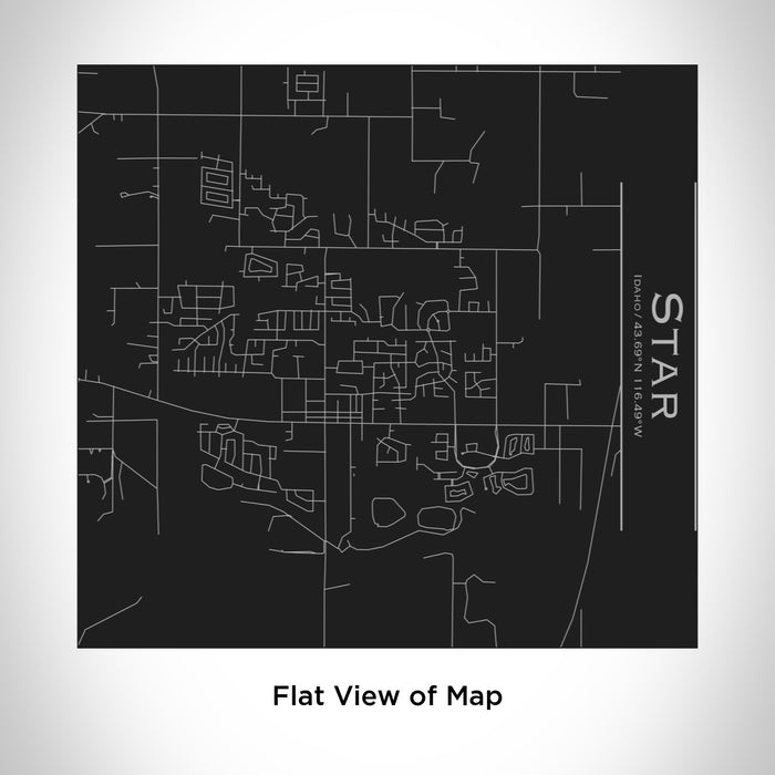Rendered View of Star Idaho Map Engraving on 17oz Stainless Steel Insulated Tumbler in Black