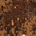 Starkville Mississippi Map Print in Ember Style Zoomed In Close Up Showing Details