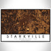 Starkville Mississippi Map Print Landscape Orientation in Ember Style With Shaded Background