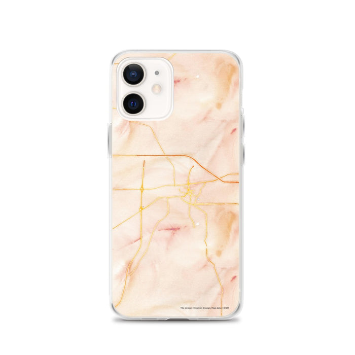 Custom Starkville Mississippi Map iPhone 12 Phone Case in Watercolor