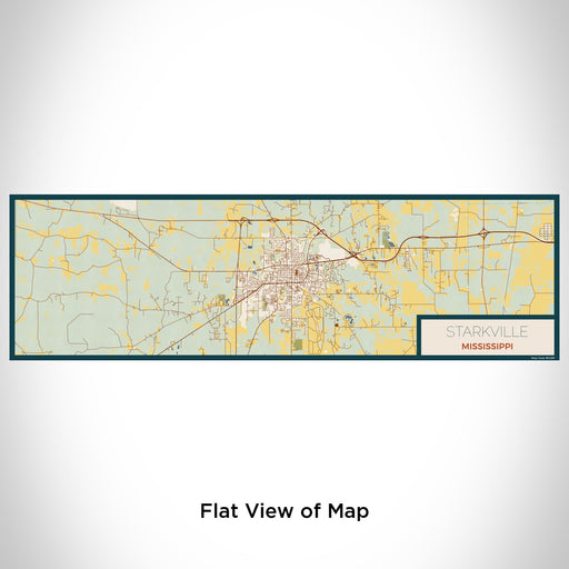 Flat View of Map Custom Starkville Mississippi Map Enamel Mug in Woodblock