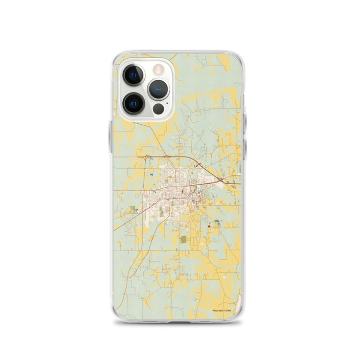 Custom Starkville Mississippi Map iPhone 12 Pro Phone Case in Woodblock