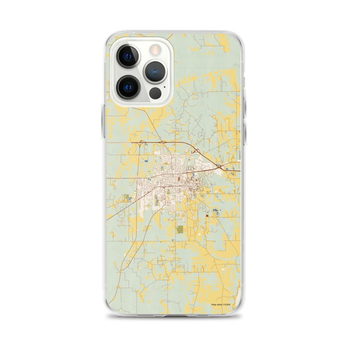 Custom Starkville Mississippi Map iPhone 12 Pro Max Phone Case in Woodblock
