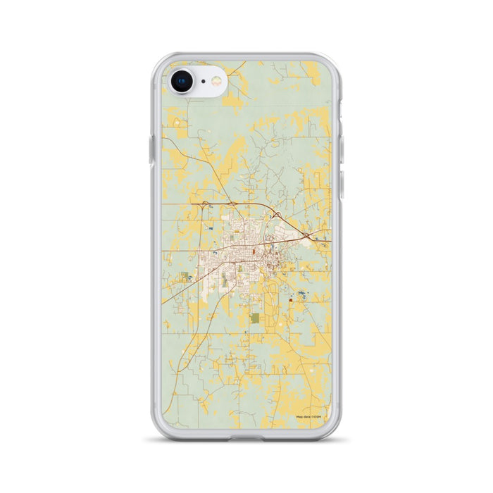 Custom Starkville Mississippi Map iPhone SE Phone Case in Woodblock