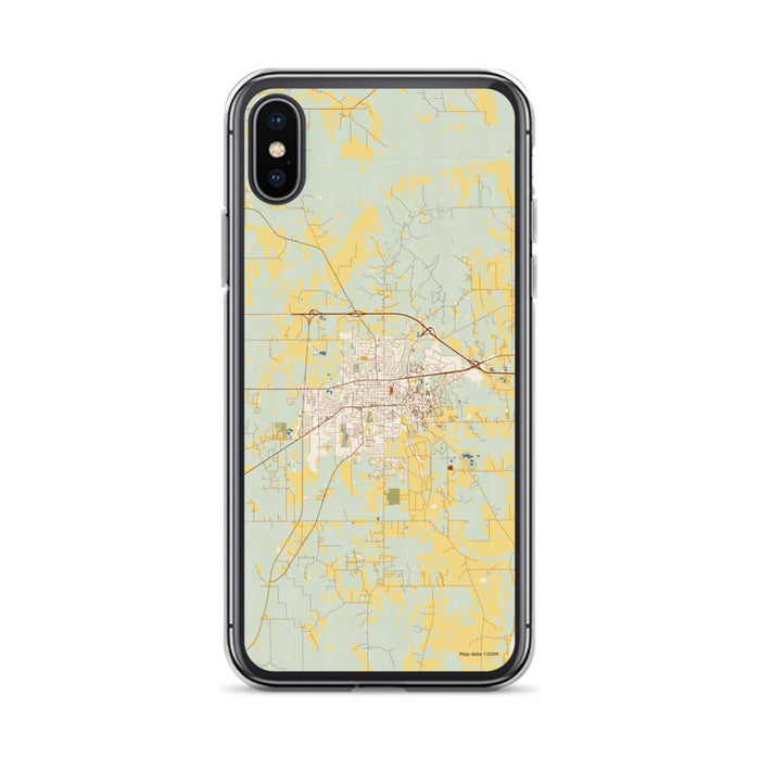 Custom Starkville Mississippi Map Phone Case in Woodblock