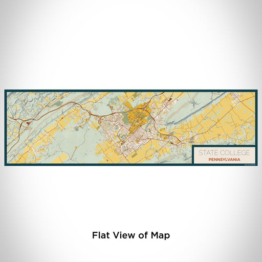 Flat View of Map Custom State College Pennsylvania Map Enamel Mug in Woodblock