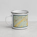 Left View Custom State College Pennsylvania Map Enamel Mug in Woodblock