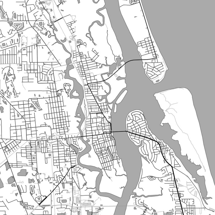 St. Augustine Florida Map Print in Classic Style Zoomed In Close Up Showing Details