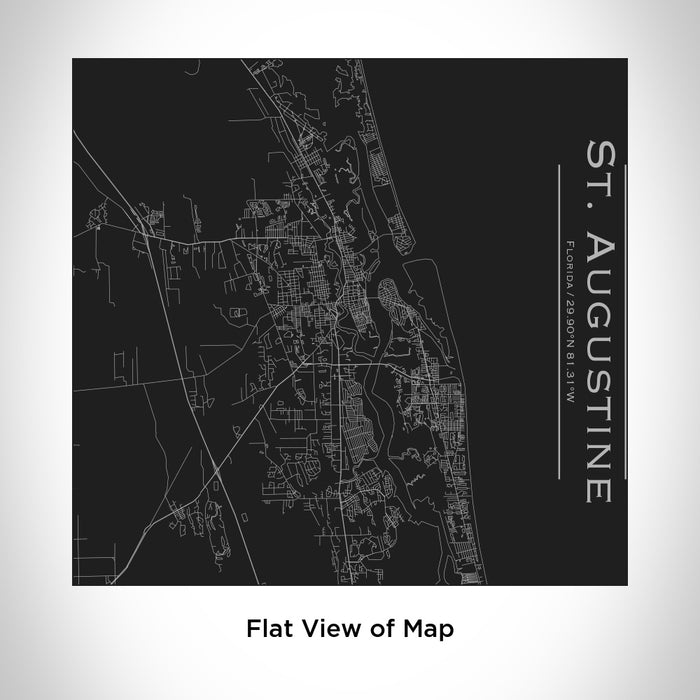 Rendered View of St. Augustine Florida Map Engraving on 17oz Stainless Steel Insulated Tumbler in Black