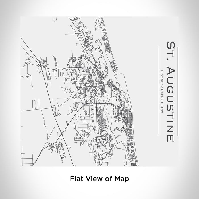 Rendered View of St. Augustine Florida Map Engraving on 17oz Stainless Steel Insulated Tumbler in White