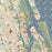 St. Augustine Florida Map Print in Woodblock Style Zoomed In Close Up Showing Details