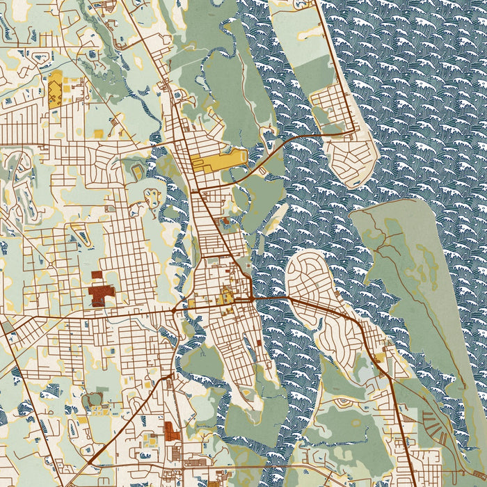St Augustine Florida Map Print In Woodblock JACE Maps St augustine florida map print in woodblock jace maps