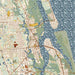 St. Augustine Florida Map Print in Woodblock Style Zoomed In Close Up Showing Details