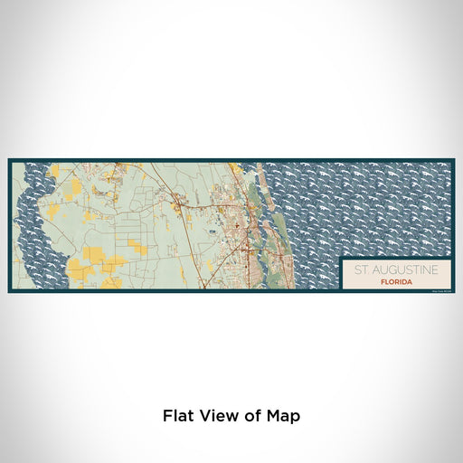 Flat View of Map Custom St. Augustine Florida Map Enamel Mug in Woodblock