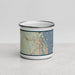 Front View Custom St. Augustine Florida Map Enamel Mug in Woodblock