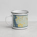 Left View Custom St. Augustine Florida Map Enamel Mug in Woodblock