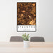 24x36 Staunton Virginia Map Print Portrait Orientation in Ember Style Behind 2 Chairs Table and Potted Plant