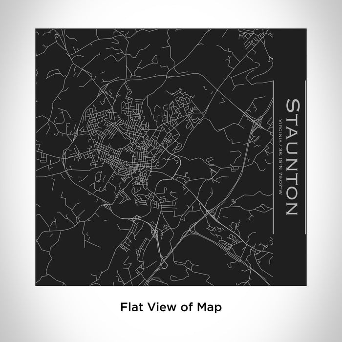 Rendered View of Staunton Virginia Map Engraving on 17oz Stainless Steel Insulated Tumbler in Black