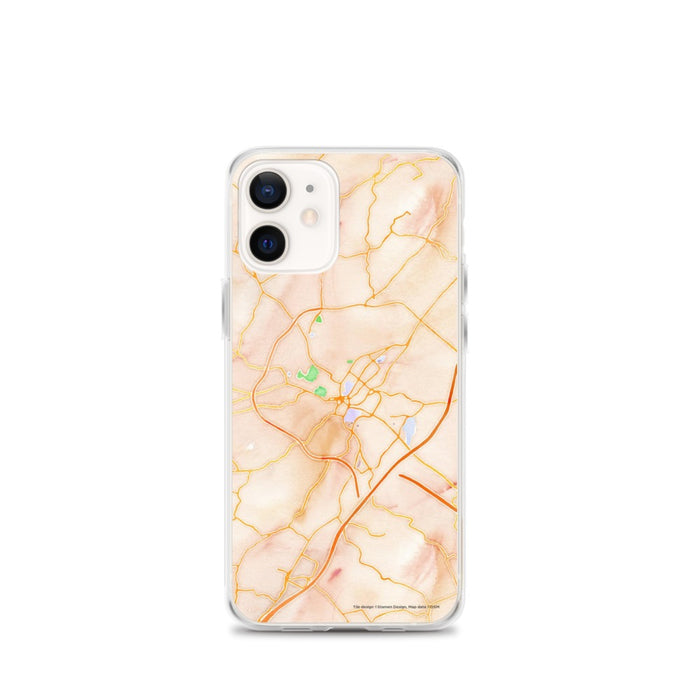 Custom iPhone 12 mini Staunton Virginia Map Phone Case in Watercolor