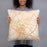 Person holding 18x18 Custom Staunton Virginia Map Throw Pillow in Watercolor