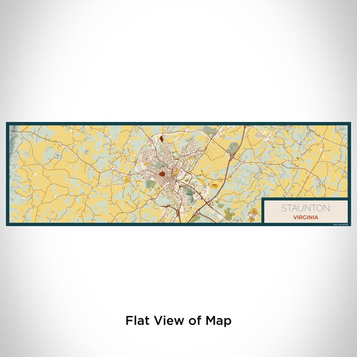 Flat View of Map Custom Staunton Virginia Map Enamel Mug in Woodblock