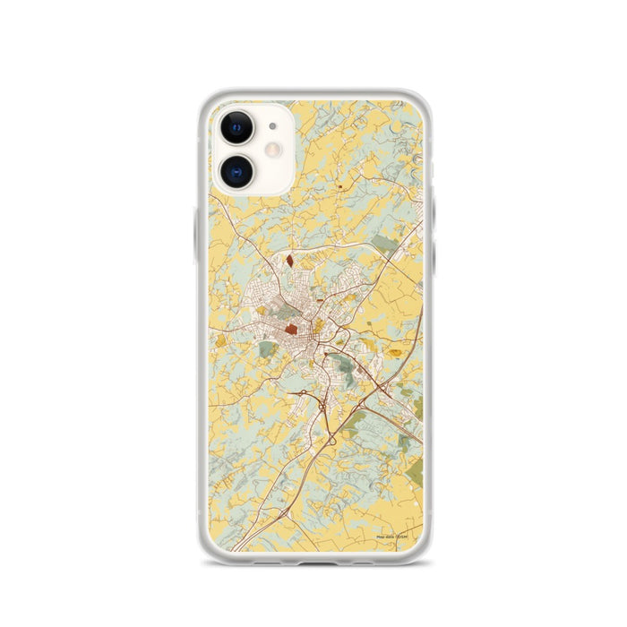 Custom iPhone 11 Staunton Virginia Map Phone Case in Woodblock