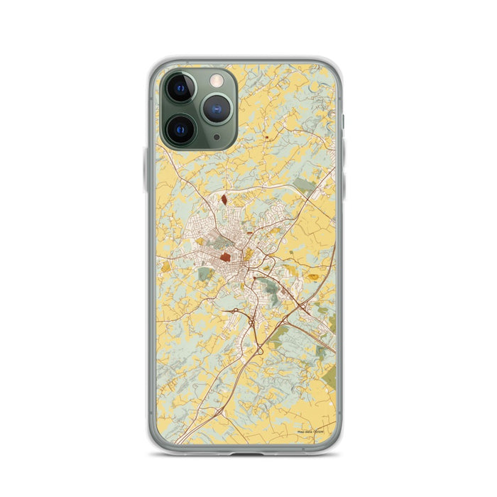 Custom iPhone 11 Pro Staunton Virginia Map Phone Case in Woodblock