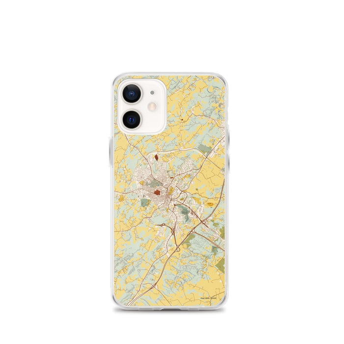 Custom iPhone 12 mini Staunton Virginia Map Phone Case in Woodblock