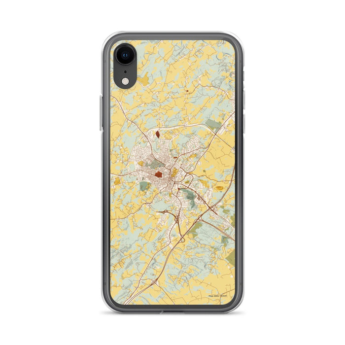 Custom iPhone XR Staunton Virginia Map Phone Case in Woodblock