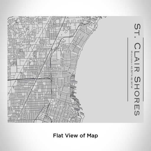 Rendered View of St. Clair Shores Michigan Map Engraving on 20oz Stainless Steel Insulated Bottle with Bamboo Top