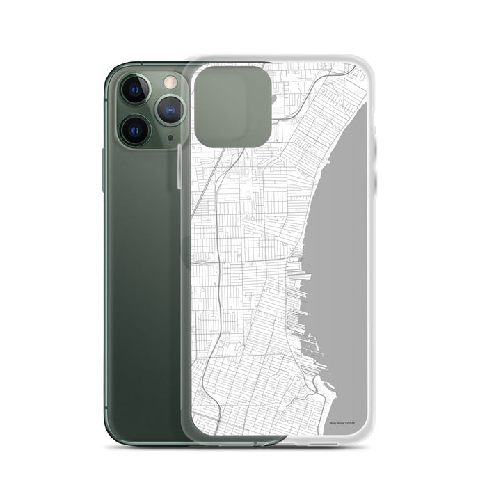 Custom St. Clair Shores Michigan Map Phone Case in Classic on Table with Laptop and Plant