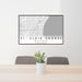 24x36 St. Clair Shores Michigan Map Print Landscape Orientation in Classic Style Behind 2 Chairs Table and Potted Plant