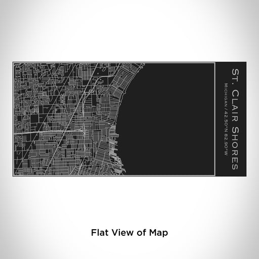Rendered View of St. Clair Shores Michigan Map Engraving on 17oz Stainless Steel Insulated Cola Bottle in Black