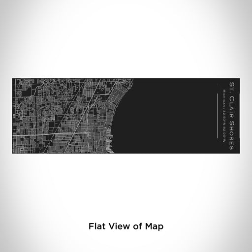 Rendered View of St. Clair Shores Michigan Map Engraving on 10oz Stainless Steel Insulated Cup with Sliding Lid in Black