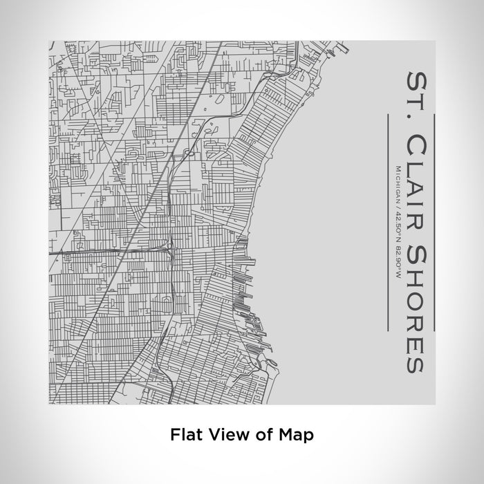 Rendered View of St. Clair Shores Michigan Map Engraving on 17oz Stainless Steel Insulated Tumbler