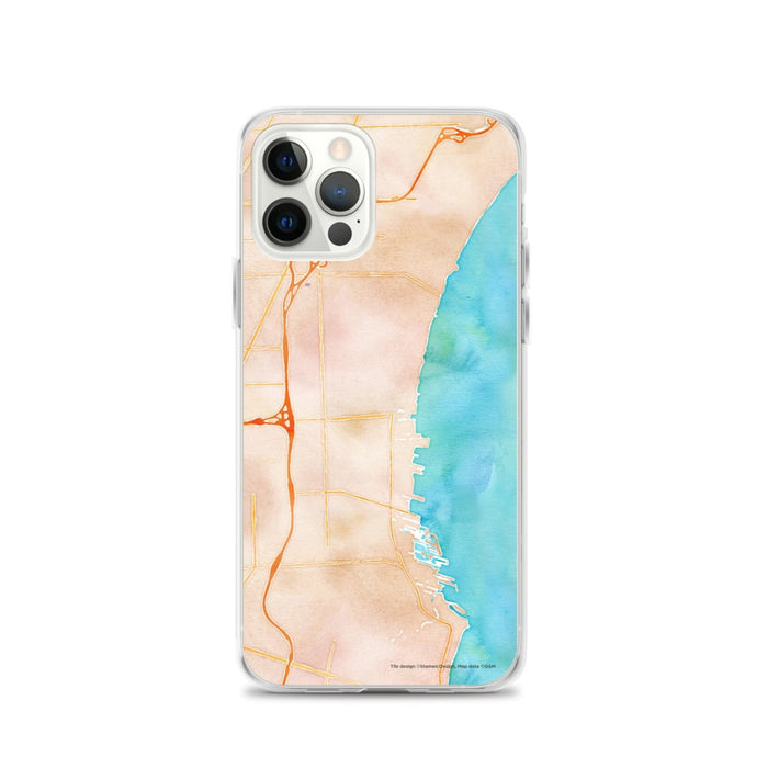 Custom St. Clair Shores Michigan Map iPhone 12 Pro Phone Case in Watercolor