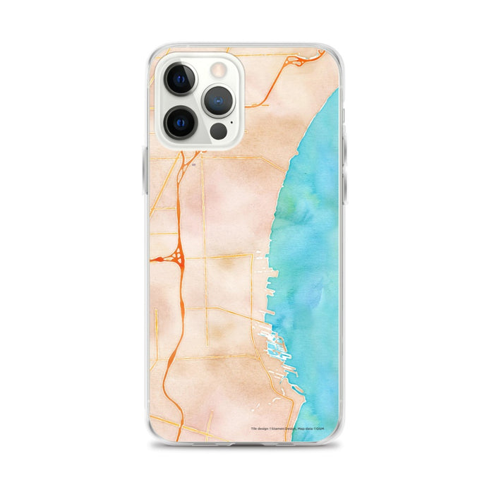Custom St. Clair Shores Michigan Map iPhone 12 Pro Max Phone Case in Watercolor
