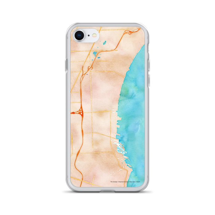 Custom St. Clair Shores Michigan Map iPhone SE Phone Case in Watercolor