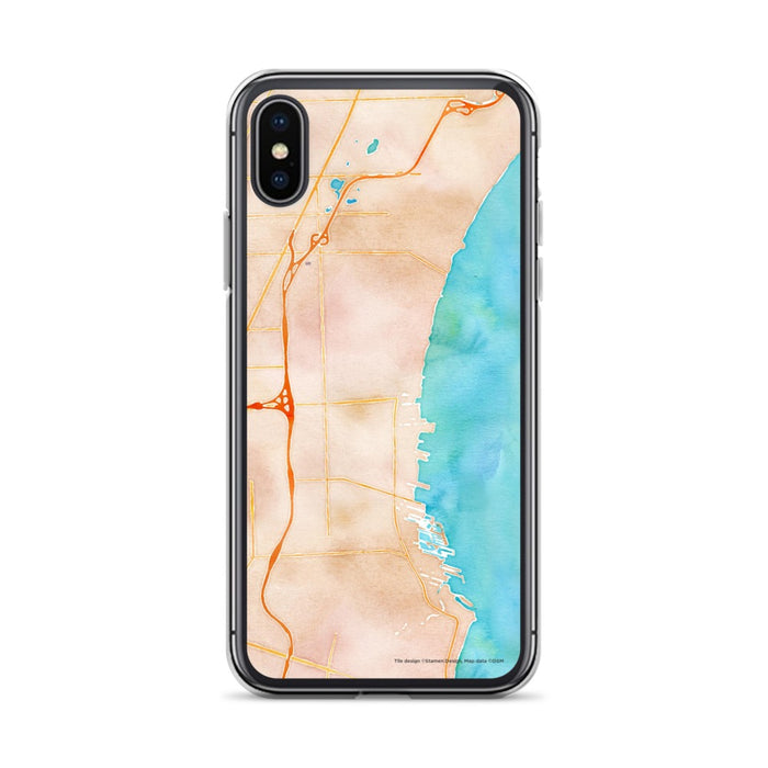 Custom St. Clair Shores Michigan Map Phone Case in Watercolor