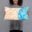 Person holding 20x12 Custom St. Clair Shores Michigan Map Throw Pillow in Watercolor
