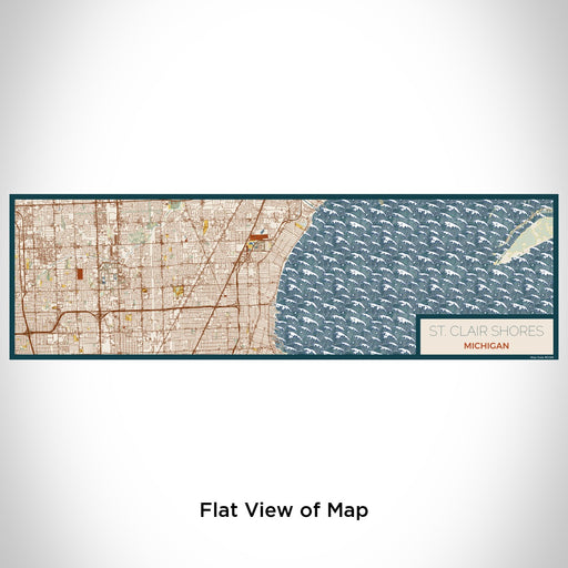 Flat View of Map Custom St. Clair Shores Michigan Map Enamel Mug in Woodblock