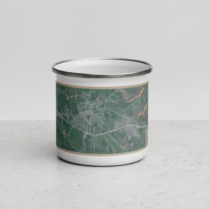 Front View Custom St. Clairsville Ohio Map Enamel Mug in Afternoon