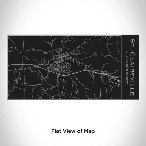 Rendered View of St. Clairsville Ohio Map Engraving on 17oz Stainless Steel Insulated Cola Bottle in Black