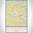 St. Clairsville Ohio Map Print Portrait Orientation in Woodblock Style With Shaded Background