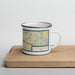 Right View Custom St. Clairsville Ohio Map Enamel Mug in Woodblock