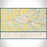 St. Clairsville Ohio Map Print Landscape Orientation in Woodblock Style With Shaded Background